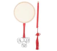 MAGICLULU DIY Hand Drum White Surface 20cm, Traditional Chinese Style Tambourine Percussion Instrument for Educational and Cultural Dissemination, Performance Ready Wood and Cloth Materials