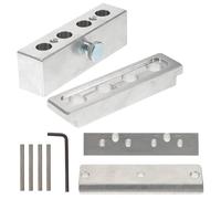 MAGICLULU DIY Lipstick Mold 4-hole Lip Balm Maker Kit in Silver Aluminium Alloy with One-second Demoulding and Easy to Carry Features, for Lipstick and Lip Gloss Making