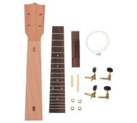 MAGICLULU DIY Ukulele Neck Kit for Family Craft Sessions and Music Learning Projects and Accessories String Bridge Assembly with 21 Inch Wooden Neck, Fretboard Replacement