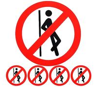 MAGICLULU do Not Lean Sign Self-Adhesive Safety Warning Stickers 5-Pack for Workshop Equipment Glass Doors Metal Surfaces 4X4.3 Inch