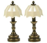 MAGICLULU Doll House Accessories Dollhouse Miniature Lamp LED Desk Lamp Mini Light Dollhouse Decoration Accessories 1:12 Table Lamp 2Pcs Mini Bedside Light