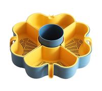 MAGICLULU Double Layer Plastic Draining Basket Slot Design and Hook Handle for Kitchen Sink, Easy to Pick and Grip Vegetable and Fruit Storage Strainer for Household Use