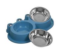 MAGICLULU Double Plastic Cats Small for Food Dogs Bowl Pet and No with Spill Moat Design, Nonslip Pp Base, Versatile Feeding Dish Suitable for Mealtime and Outdoor Use