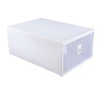 MAGICLULU Drawer Type Shoe Storage Box with Window, Thickened Plastic Material, Foldable and Easy to Clean Design, White Frame for Wardrobe Organisation, Suitable for Men and Women Shoes,