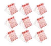 MAGICLULU Drawstring Bags White 50pcs for Gauze Christmas Jewelry and Packaging, Red Cloth Pouches Favour Sachet Packaging Cosmetics Suitable for Wedding and Birthday Party