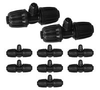 MAGICLULU Drip Irrigation Tee Connectors Pp Material 10 Pcs Leakproof and Secure 3-Way Barbed Fittings for 1/2 Inch to 1/4 Inch Drip Tubing for Gardens and Greenhouses