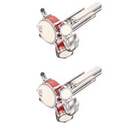 MAGICLULU Drum Set Cufflinks and Birthday 2pcs for Men and Women, Brass Material with Silver Finish, Sturdy and Delicate Design, for Business Partnerships