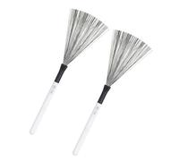 MAGICLULU Drum Wire Brush Pair with Maple Wood Handle, White High Carbon Steel Percussion Instrument Brushes and Portable Use