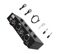 MAGICLULU Dual Channel Audio Mixer with Echo Effect and Volume Fader, USB Powered Mic Amplifier for Singing and Teaching Lectures, Includes Black Cable Set and Large-to-small Converter