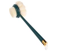 MAGICLULU Dual-Sided Long Handle Back Scrubber with Soft Bristles and Loofah, Body Brush for Shower Exfoliating and Skin Cleansing, Dark Green Bath Brush for Men and Women
