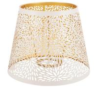 MAGICLULU E27 Metal Lamp Shade for Bedroom, Modern White Interior with Gold Pattern, Replacement Lampshade for Desk and Bedside Light Cover, Iron Frame Accessory