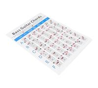 MAGICLULU Electric Bass Chord Chart Learning Aid Practice Tool on Coated Paper for Guitar Beginners