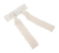 MAGICLULU Elegant Pearl Bow Hair Clip for Women Spring Barrette for Ponytails and Buns Classic Beige Hair Accessory with Sophisticated Design Versatile Clips Everyday Use