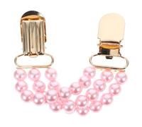 MAGICLULU Elegant Pink Faux Pearl Sweater Shawl Clip with Metal Chain, Anti-exposure Privacy Protection Brooch for Women’s Cardigans and Shirts, for Evening Events and Parties
