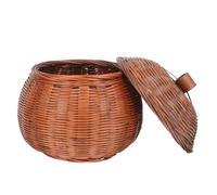 MAGICLULU Elegant Pumpkin Basket Lid Wooden Basket for Storage Snack Holder Vintage Kitchen Decor