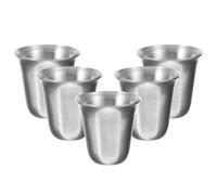 MAGICLULU Elegant Stainless Cup Set 5 Communion Cups for Church Silver Lightweight Portable Religious Mugs