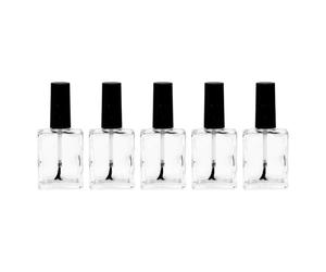 MAGICLULU Empty Nail Polish Bottles Glass with Brush inside 15ml 5pcs Pack and Preventing Liquid Leakage Nail Polish Containers Not Easy to Break