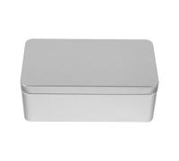 MAGICLULU Empty Silver Tin Rectangular Metal Box Portable Tinplate Storage Box with Secure Seal for Candy, Tea, and Snacks 18x9.8x6.5cm