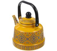 MAGICLULU Enamel Tea Kettle 2.5l Vintage Yellow Enamelware Teapot for Kitchen Use Practical Stovetop Water Kettle Suitable for Home, Hotel, and Camping