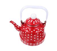MAGICLULU Enamel Teakettle Red White Dot Practical Stovetop Kettle for Tea House Restaurant Party Serving Safe Heating Pot