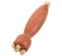 MAGICLULU Facial Massage Tool for Eyes with Mini Lotus Pod Shape, Wood and Brass Material, Smooth Rolling and Stable Single-handed Use, for Daily Eye Care and On-the-go Relaxation