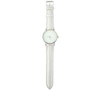 MAGICLULU Fashion Unisex Wristwatch Silver Lightweight Pu Strap Glass Retro Style Creative Couple Watch for Anniversary and Wedding Precise Timekeeping Minimalist Design