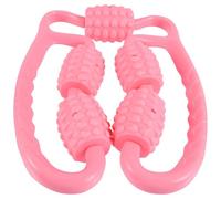 MAGICLULU Five-Wheel Pink Leg Massager Roller for Muscle Relaxation, Calf Clamp Massage Stick for Leg Muscle Relief and Circulation, Suitable for Home Wellness and Fitness