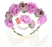 MAGICLULU Flower Crown Fairy Headpiece Lightweight Cloth Wedding Accessories Easy to Fit Simple Romantic Style for Bridal on Wedding Day