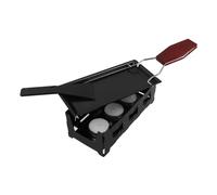 MAGICLULU Foldable Barbecue Plate with Wooden Handle Non Stick Cooking Cheese Pan with Candles for Outdoor Raclette Grill Portable Multi Use Grill Kit for Camping and Picnics