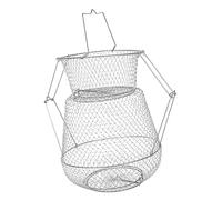 MAGICLULU Foldable Fishing Mesh Cage Portable Metal Fish Catch Basket Quick-dry Fishing Accessories Clean Wear-resistant Shock-resistant Fish Guard for Carp and Crab