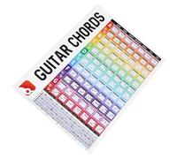 MAGICLULU Foldable Guitar Chord Chart with Big Icons on Coated Paper Easy-to-read Guitar Chord Reference Poster for Beginners for Practice and Music Stand Use