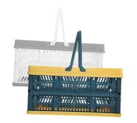 MAGICLULU Foldable Storage Basket and Crate 29.8x19.7x15.6cm Plastic Bin with Handles Multi-functional Storage Organizer for Snacks and Household Portable Collapsible for Car and Desktop Random Color