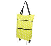 MAGICLULU Folding Grocery Cart Shopping Trolley with Wheels Large Capacity Portable Handheld Shopping Bag Foldable Reusable Tote Bag for Supermarket and Travel Use Green Dot