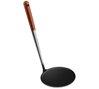 MAGICLULU Frying Pastry Spoon Kitchen Frying Snack Spoon Lightweight Long Handle Stainless Steel and Wood Cooking Utensil Essential for Kitchen and Restaurant Use