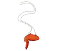 MAGICLULU Funny Fried Chicken Wing Pendant Necklace for Women, Lightweight Pvc and Metal Material, Hip Hop Style, Realistic Food Model, for Theme Events and Casual Attire