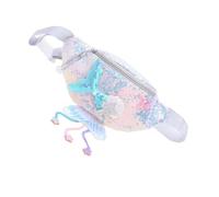 MAGICLULU Girl Fanny Pack Silver Sequin Chest Bag Stylish Polyester Crossbody Waist Bag with Versatile Design the Go Travel