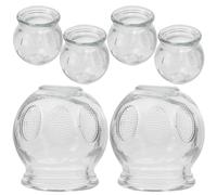 MAGICLULU Glass Cupping Therapy Set 6Pcs Vacuum Massage Cups for Home Muscle Relief and Blood Flow Activation Sturdy Thickened Glass 1.89X1.89X1.89Inch