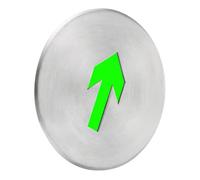 MAGICLULU Glow the Dark Stainless Steel Exit Sign for Business and Office Buildings with Evacuation Guidance, Visible in Darkness, Sturdy Green Floor Marker for Malls and Warehouses