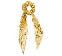 MAGICLULU Golden Fabric Hair Scrunchie and Daily Wear and Easy Styling, for Formal Outfits with Bow Elegant European and American Fashion Design, Adds Sparkle for Women