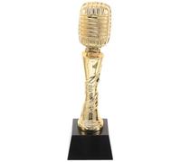 MAGICLULU Golden Resin Microphone Trophy for Singing Competition Award with Stable Longevity, Unique Creative Design, for Party Decoration and Music Contest Prizes