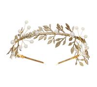 MAGICLULU Greek Leaf Branch Pearl Headband Bridal Wedding Hair Accessories Comfortable Elegant Headpiece for Brides Bridesmaids and Special Occasions