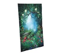 MAGICLULU Green Forest Background Cloth Vinyl Tapestry with Moderate Thickness and Opaque Material Hanging Cloth Decoration for Balcony
