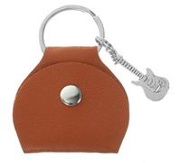 MAGICLULU Guitar Pick Holder Keychain Portable Pick Storage Case with Pu and Metal Material Attaching to Keys for Playing Guitar Suitable for Bass