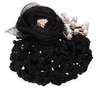 MAGICLULU Hair Bun Cover Black Mesh Floral Clip with Silk Fabric Flower and Top Clip, Hair Accessory for Women and Teens Working in Service Industry, Suitable for Dance and Everyday Use