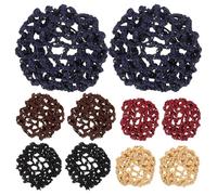 MAGICLULU Hair Bun Net Cover Cloth Material Crochet Hair Nets 10pcs with Good Elasticity and Soft Feel Elegant and Delicate for Women for Dance and Dinner for Ladies and Girls