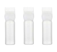 MAGICLULU Hair Coloring Bottle Suitable for Hair Salon for Even Color Distribution 3pcs White with Comb Applicator and Graduated Scale 60ml Plastic Hairdressing Tool and DIY Use