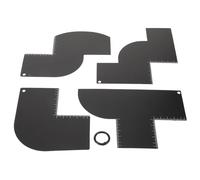 MAGICLULU Hairline Shaping Tool Black Pvc with Measurement Ruler Barber for Beard Shaping and Error Reduction Beard Modeling Template and Hairline Cutting Guide for Experienced Stylists