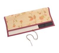 MAGICLULU Handcrafted Bamboo Brush Roll up Case with 10 Spacious Pockets, Large Capacity Paintbrush Storage Bag for Artists and Students, for Study and Travel with Efficient Organisation