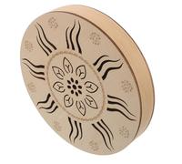 MAGICLULU Handheld Rain Drum for Yoga and Garden Use, Wooden Percussion Instrument with Artistic Ethnic Design, Lightweight Disk Shape Creating Relaxing Rain and Water Sounds for Meditation