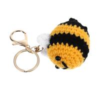 MAGICLULU Handmade Animal Keychain Cute Crochet Animal Keyring Cartoon Zinc Alloy Plush Versatile Use Handwoven Bee Keyring Bag Charm Present Accessory